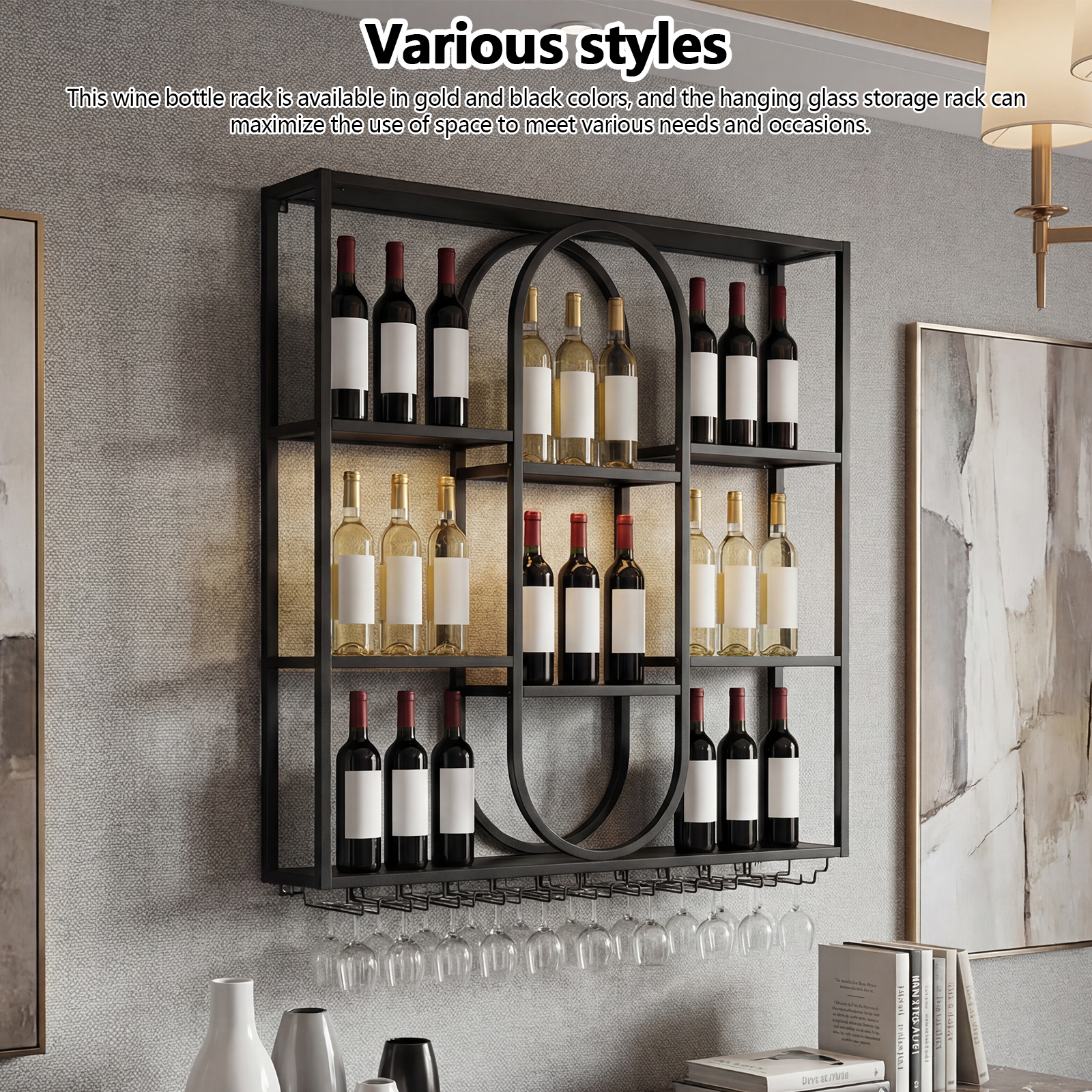 Wall Shelf Commercial Kitchen - 47in 3 Tier Bar Liquor Bottle