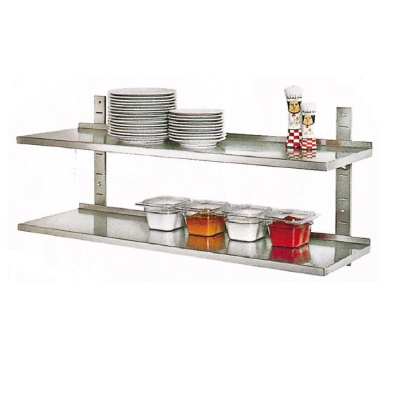 Wall Shelf Commercial Kitchen - Custom Size Double Layer Stainless Steel