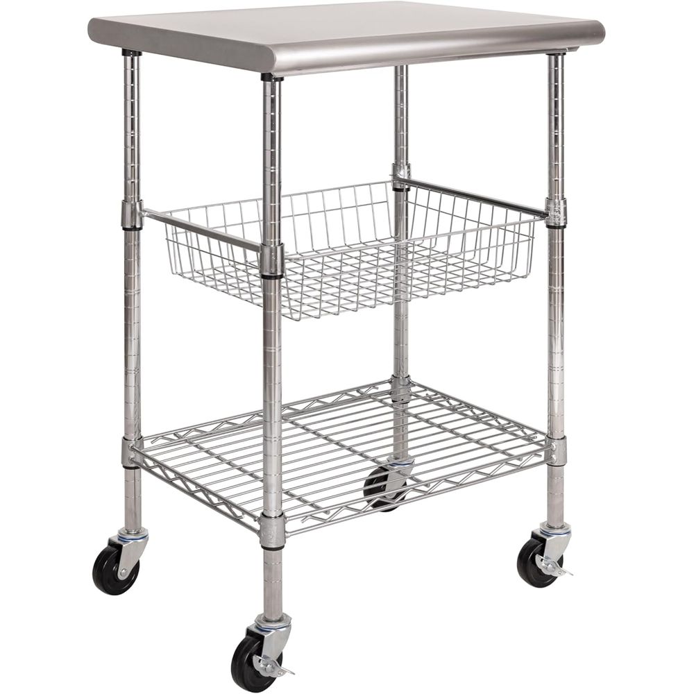Commercial Kitchen Worktops - Commercial Work Table Island Utility Cart
