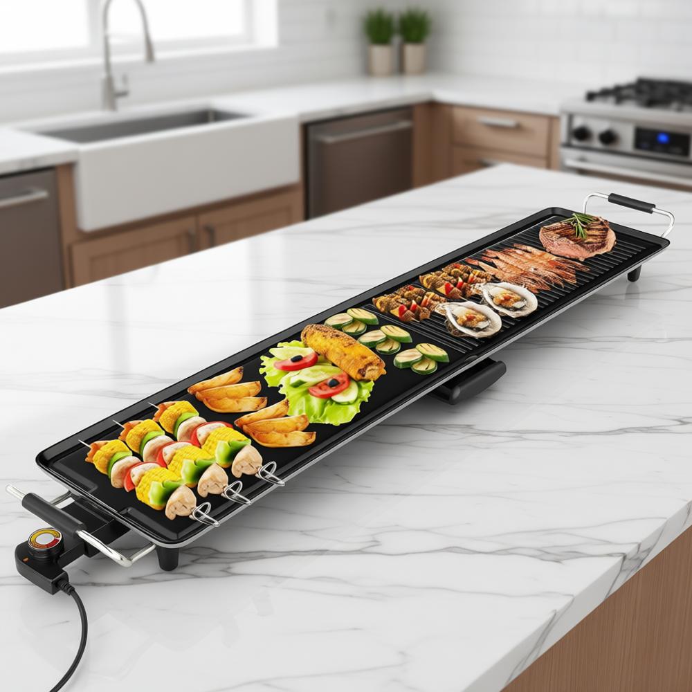 Teppanyaki Grill Table - Extra Large Nonstick Electric Griddle, Teppanyaki
