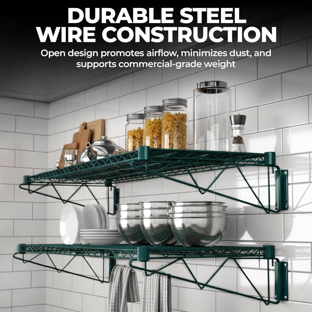 Premium Epoxy Green Wire Wall  – обзор и цена Wall Shelf Commercial Kitchen