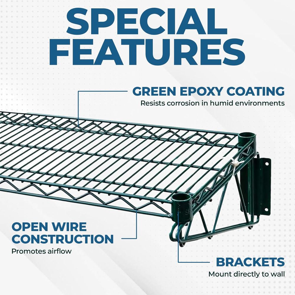 Premium Epoxy Green Wire Wall  – обзор и цена Wall Shelf Commercial Kitchen