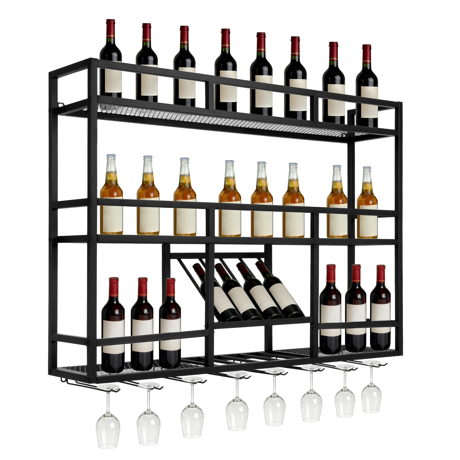 3 Tiers Wall Mounted Wine Rack – обзор и цена Wall Shelf Commercial Kitchen