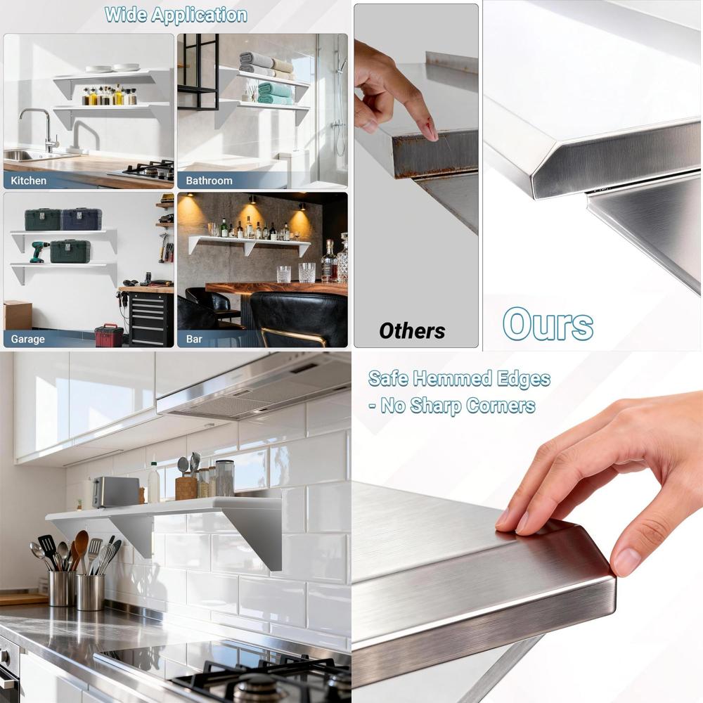 12 x 36 Dual Pack, 300lbs Capa – обзор и цена Wall Shelf Commercial Kitchen