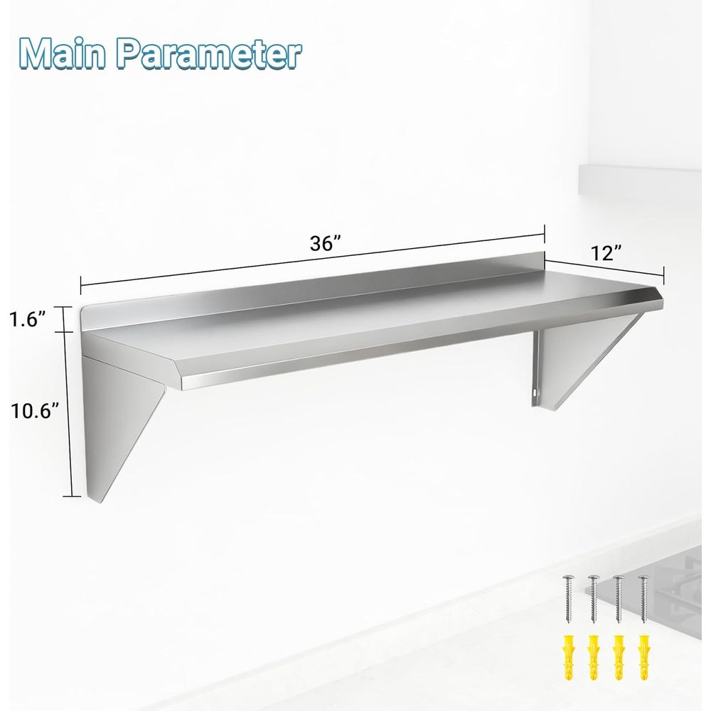 12 x 36 Dual Pack, 300lbs Capa – обзор и цена Wall Shelf Commercial Kitchen