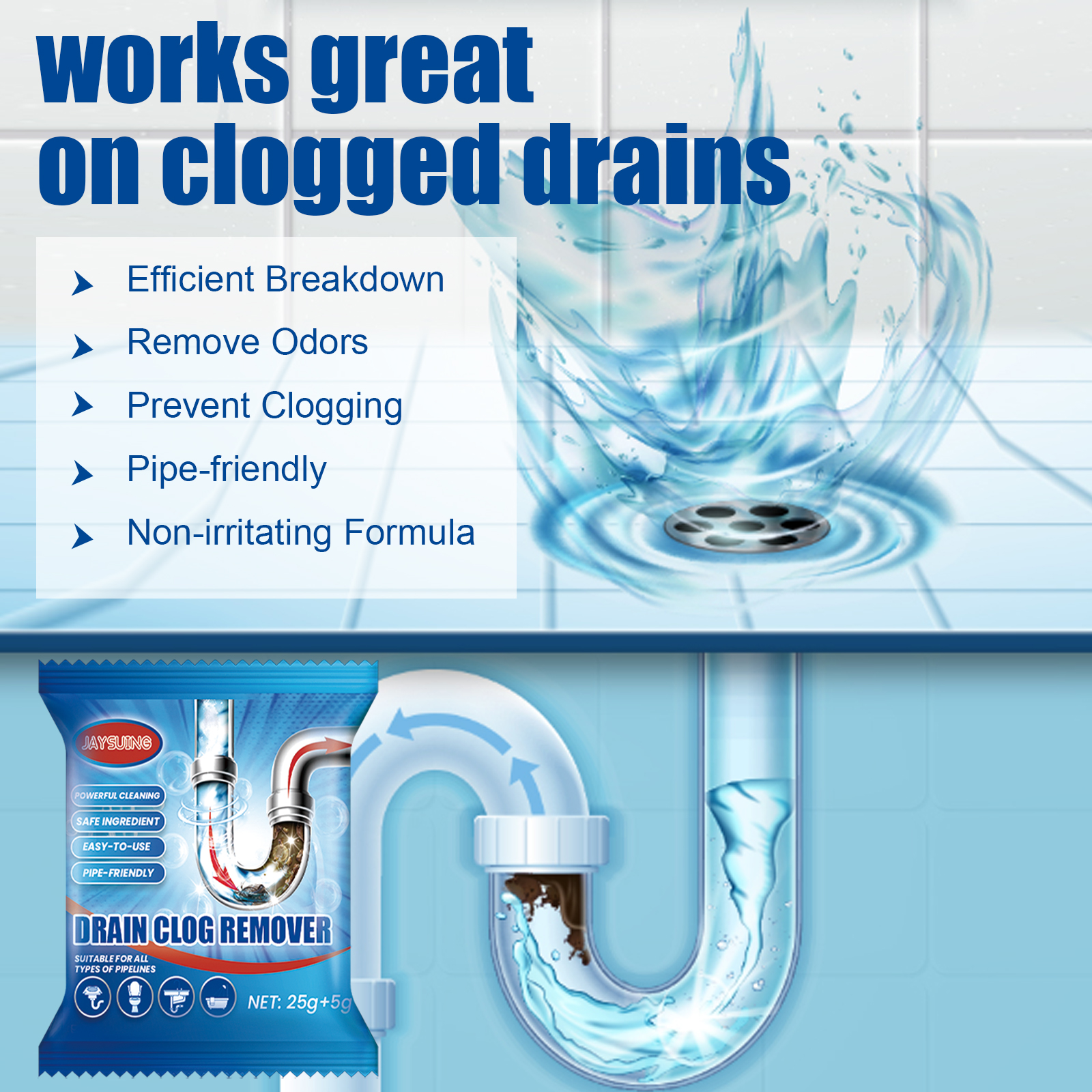 6 Pack 184g Fast Acting Drain  – обзор и цена Commercial Kitchen Grease Cleaner