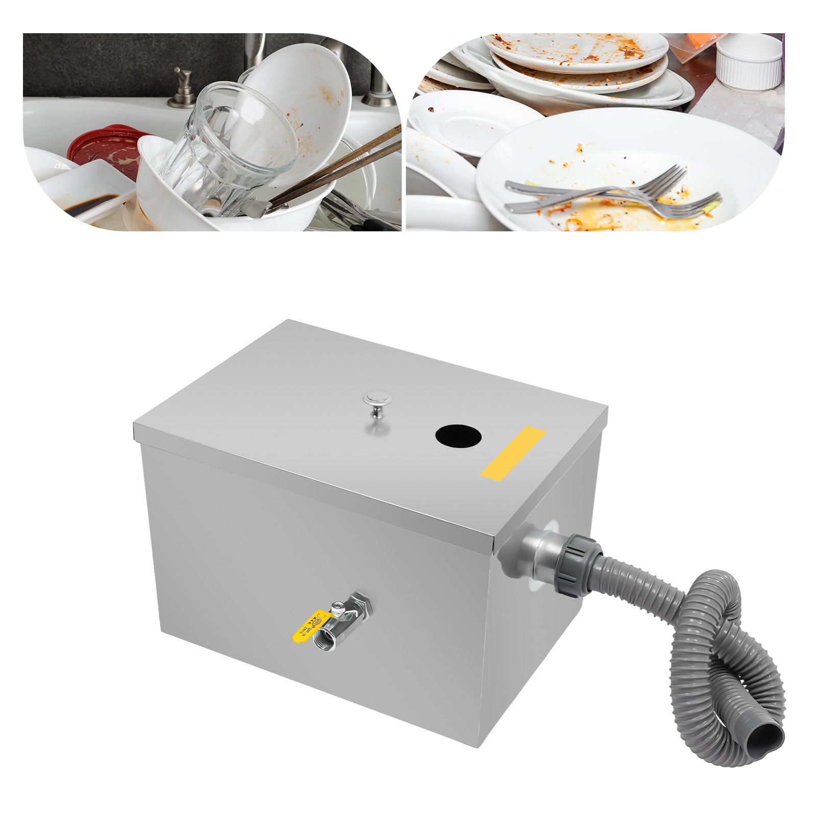 w/Drainage Pipe+Lid for Kitche – обзор и цена Commercial Kitchen Grease Trap