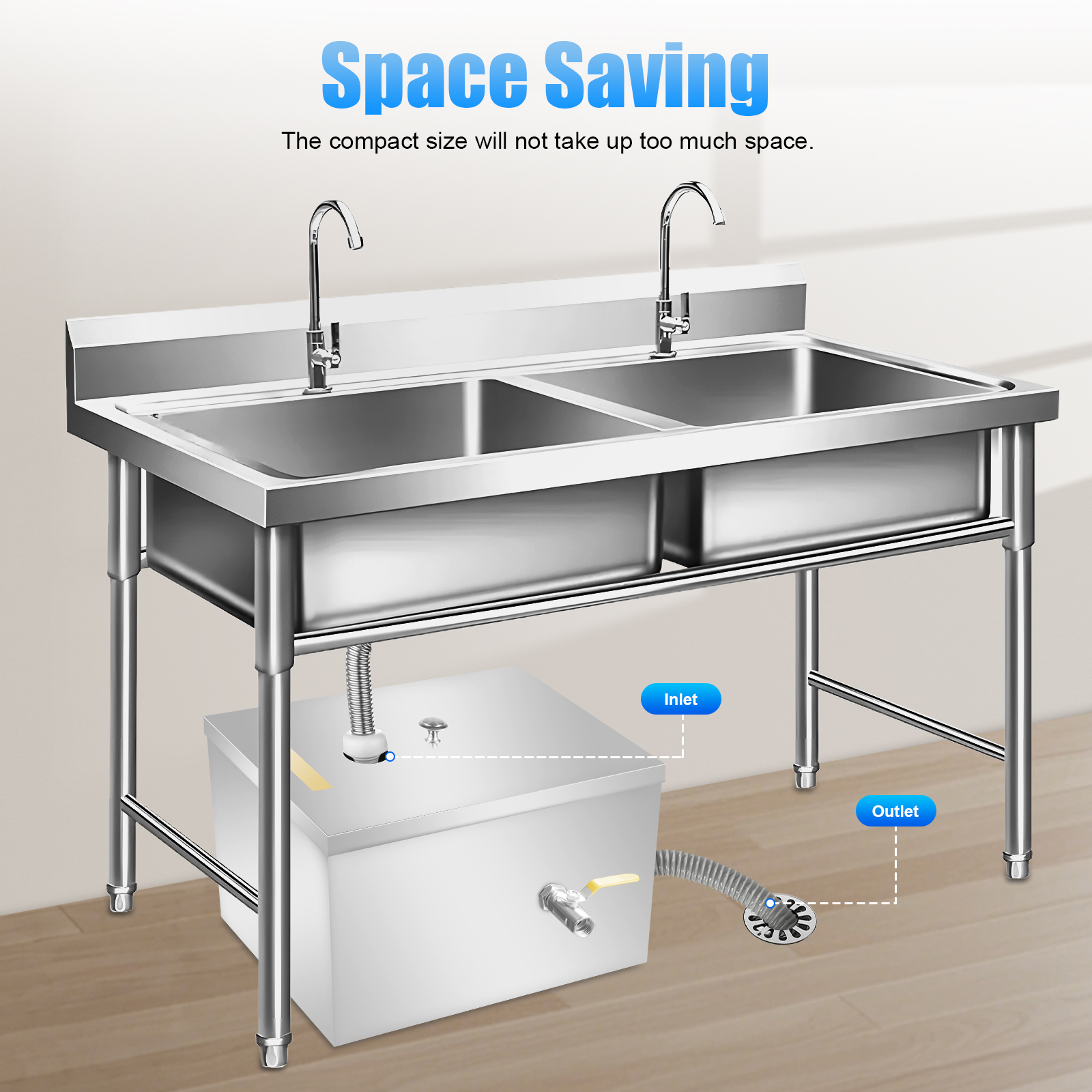 w/Drainage Pipe+Lid for Kitche – обзор и цена Commercial Kitchen Grease Trap