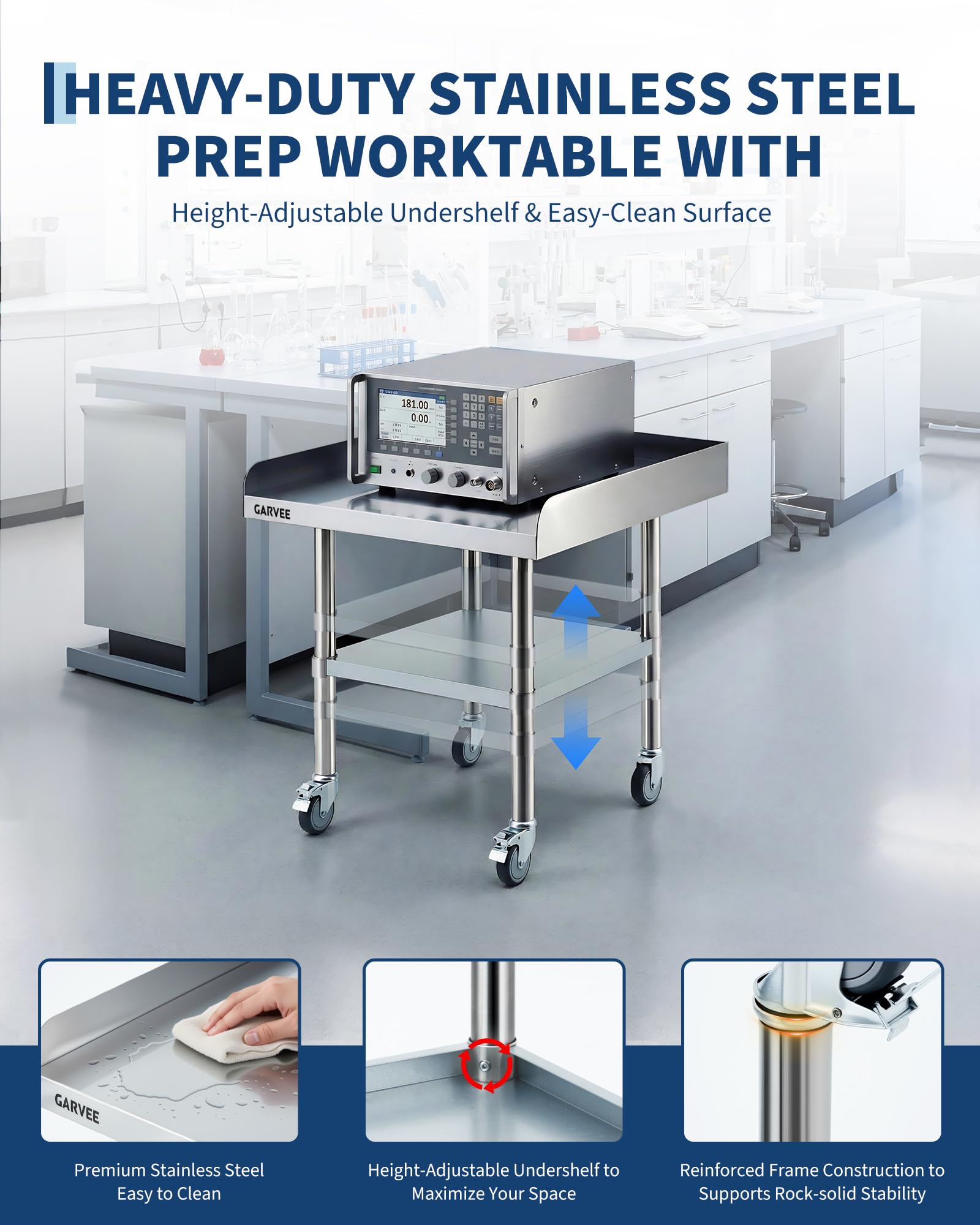 Stainless Steel Work Table Wit – обзор и цена Commercial Kitchen Backsplash