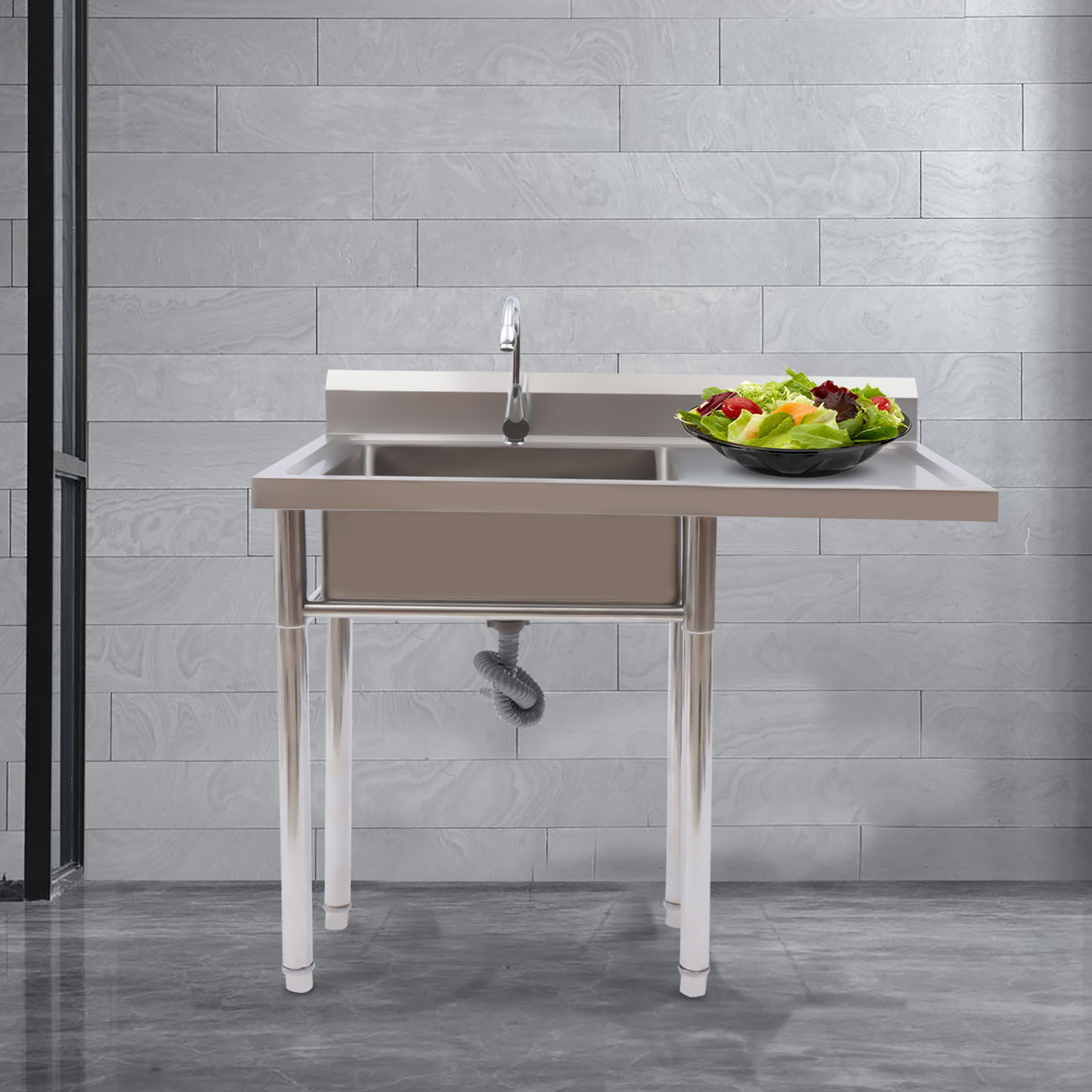 Stainless Steel Sink with Fauc – обзор и цена Commercial Kitchen Backsplash