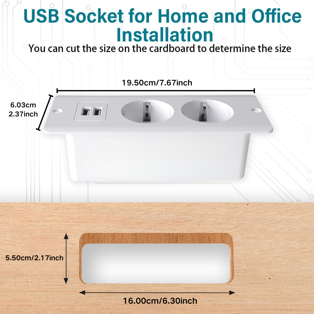 EU White Recessed Power Strip  – обзор и цена Commercial Kitchen Worktops