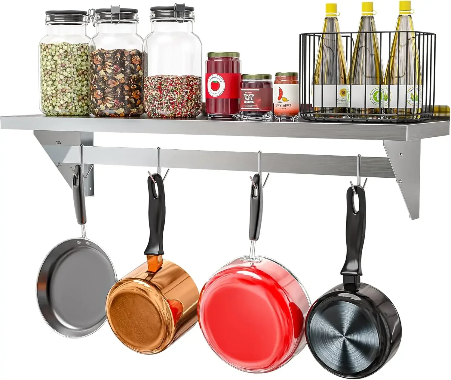 Commercial Wall Mounted Pot Ra – обзор и цена Wall Shelf Commercial Kitchen