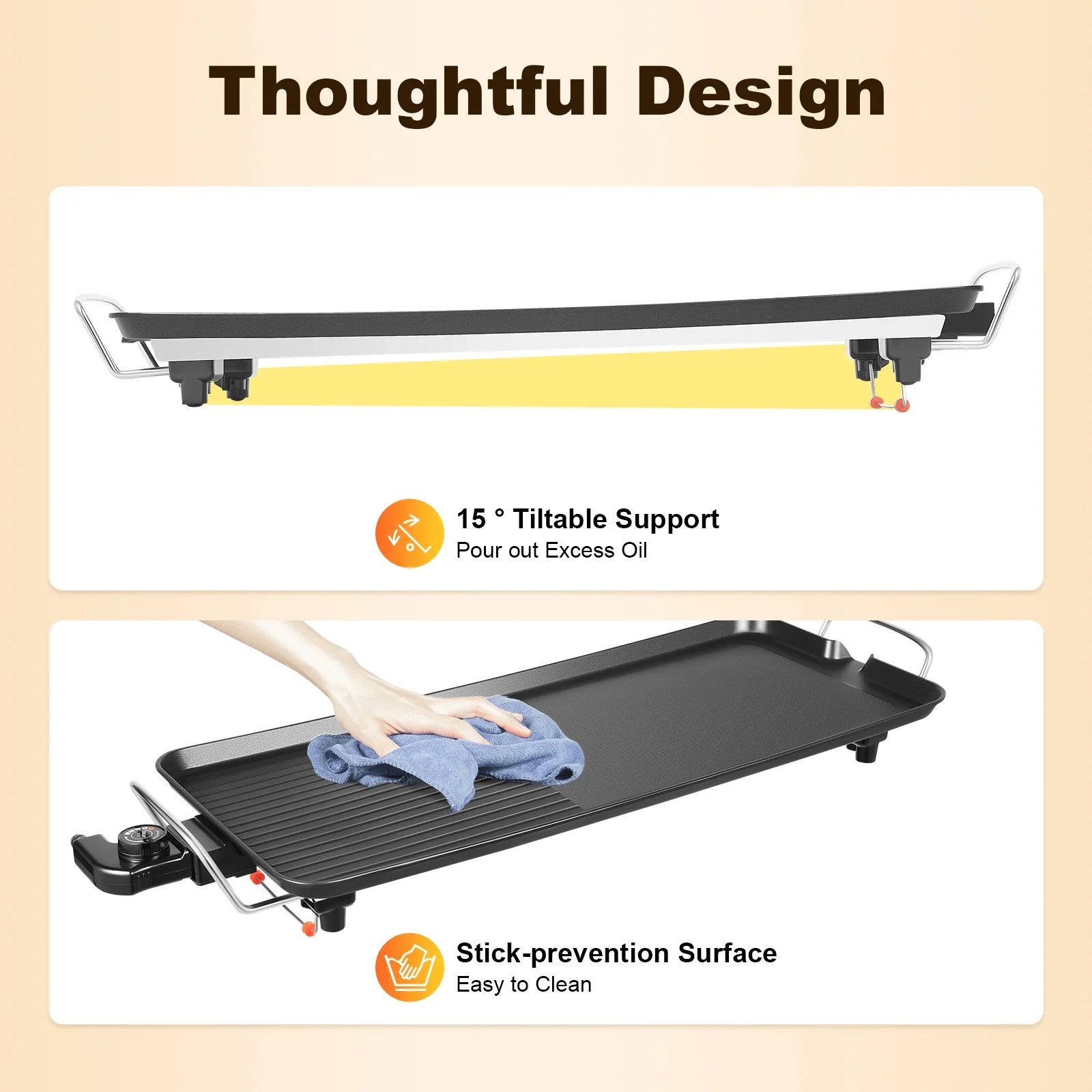 27'' 1500W Electric Griddle Te – обзор и цена Teppanyaki Grill Table